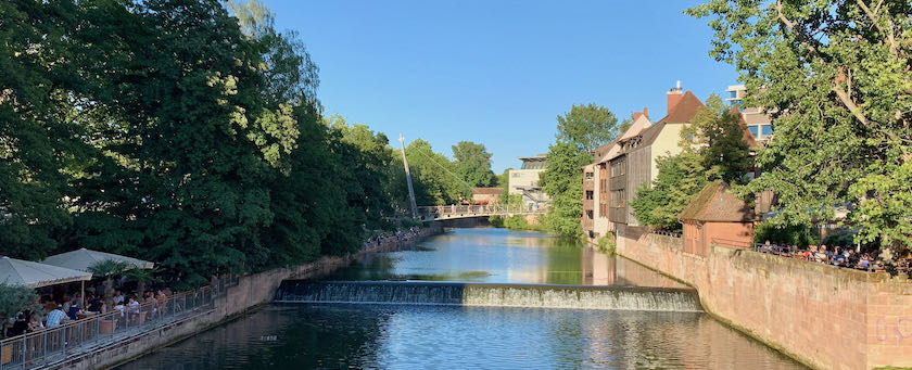 Summer day at the Pegnitz in Nuremberg (Germany)