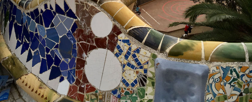 Balcony mosaic wall (seen at Parc Güell, Barcelona)