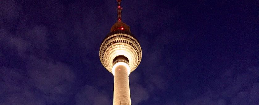 Top of the television tower Berlin (Alexanderplatz) in the evening