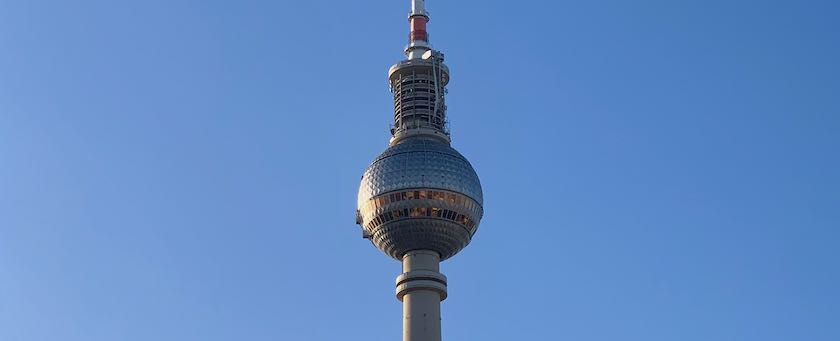 Top of the television tower Berlin (Alexanderplatz) in the daylight