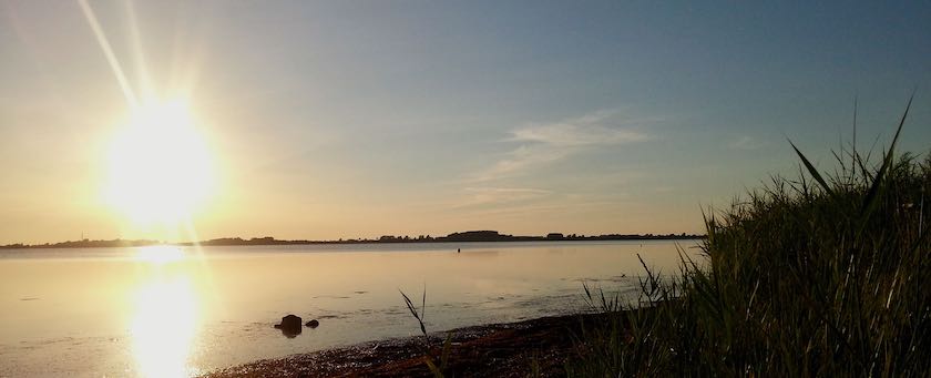 Sunset over an inland sea (seen in Rügen, Germany)