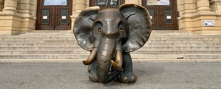 Elephant sculpture (seen in front of the Natural History Museum Vienna)
